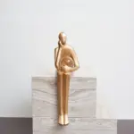 GoldenGeometricSittingStatue Homeko9