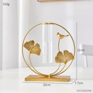 Golden Glass Tube Vase