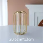 GoldenHues Nordic gold glass vase