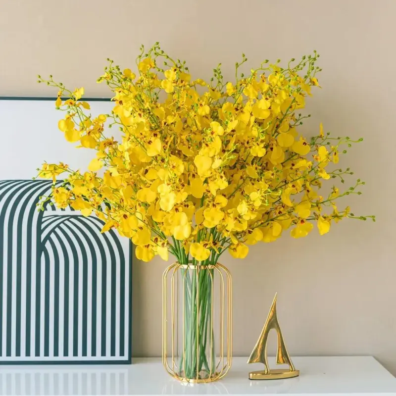 GoldenHues Nordic gold glass vase