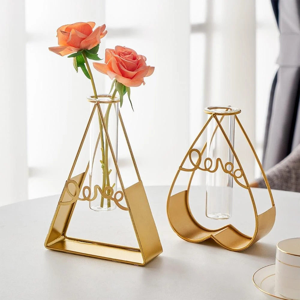 Golden Hydroponic Plant Vase - Homeko