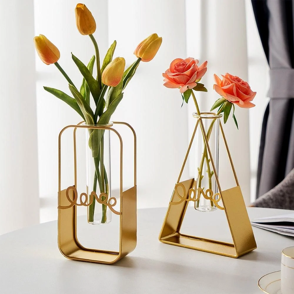 Golden Hydroponic Plant Vase - Homeko