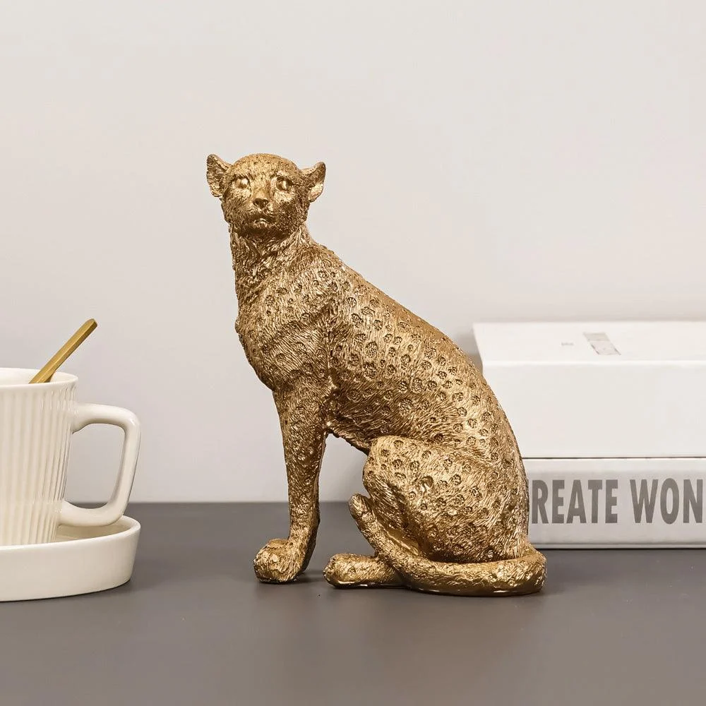 Golden Leopard Figurines - Homeko