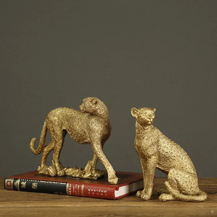 Golden Leopard Figurines - Homeko