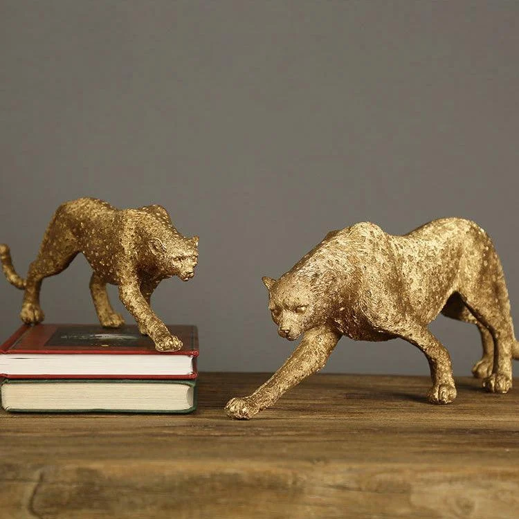 Golden Leopard Figurines - Homeko