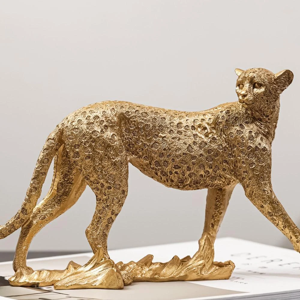 Golden Leopard Figurines - Homeko