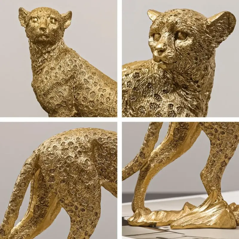 GoldenLeopardFigurines Homeko8