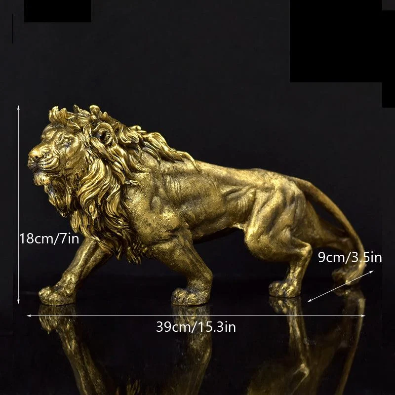 Golden Lion King Statue - Homeko