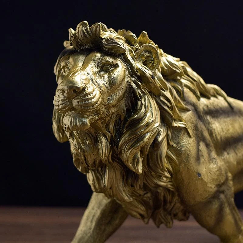 Golden Lion King Statue - Homeko