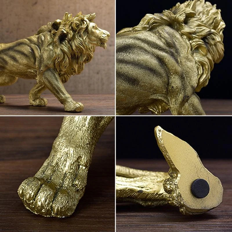 Golden Lion King Statue - Homeko