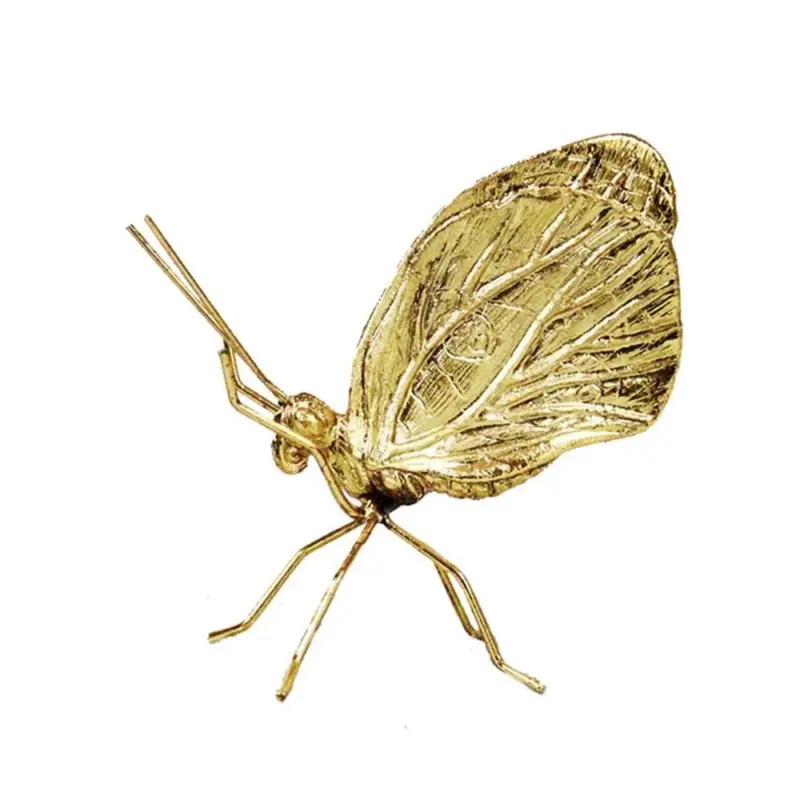 GoldenMetalButterflyOrnament Homeko5