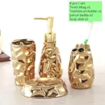 Golden Ceramic Bathroom Ensemble