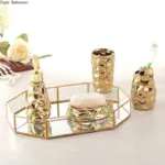 Golden Ceramic Bathroom Ensemble