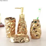 Golden Ceramic Bathroom Ensemble