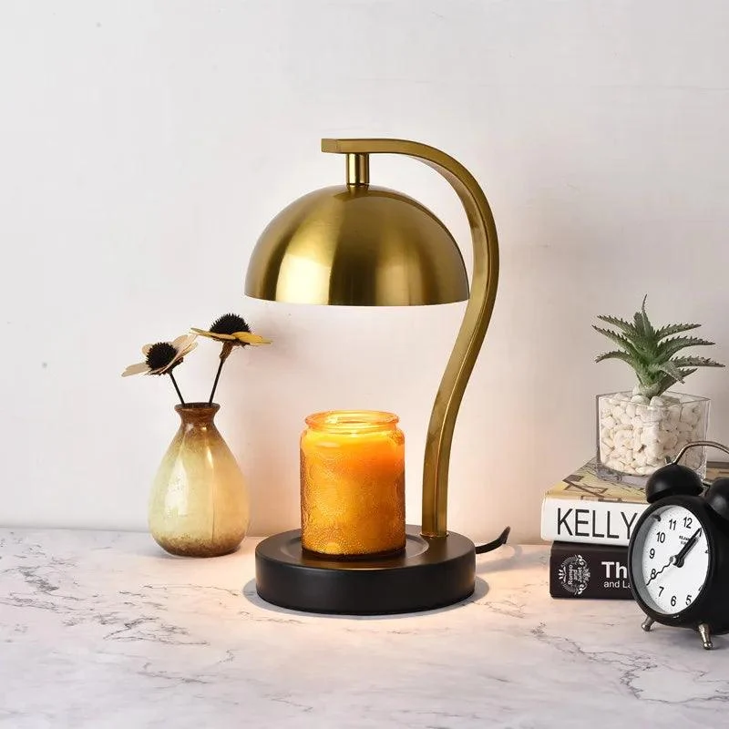 Golden Curved Bar Stand Retro Candle Warmer -