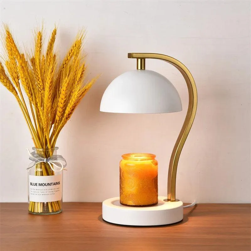 Golden Curved Bar Stand Retro Candle Warmer -