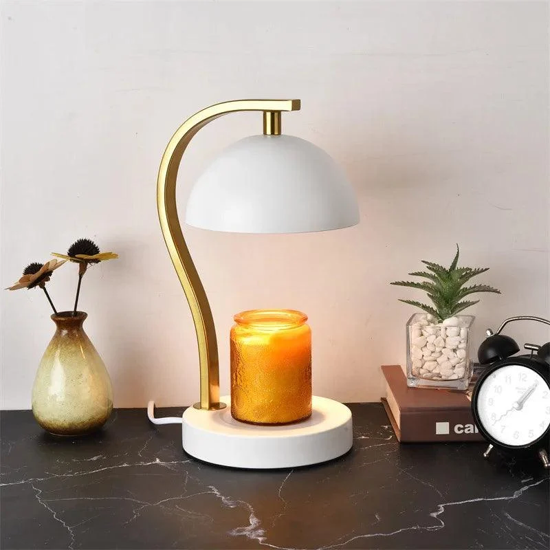 Golden Curved Bar Stand Retro Candle Warmer -