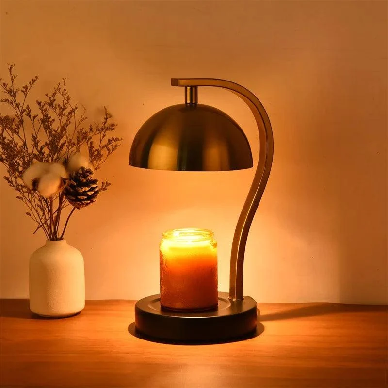 Golden Curved Bar Stand Retro Candle Warmer -