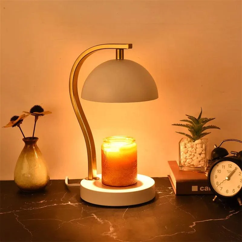 Golden Curved Bar Stand Retro Candle Warmer -