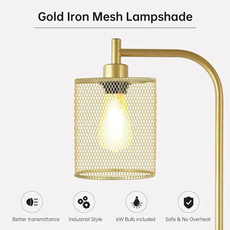 Golden Floor Lamp with Industrial Style tag1