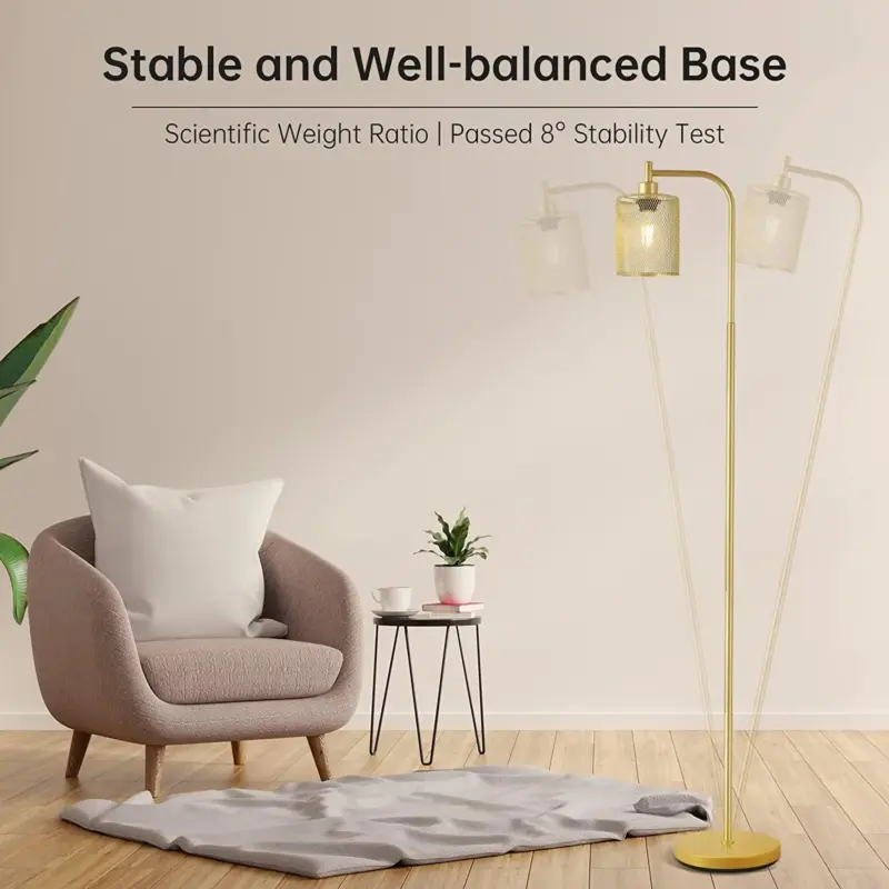 Golden Floor Lamp with Industrial Style tag1