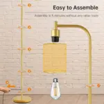 Golden Floor Lamp with Industrial Style tag1