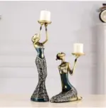 Golden Lady Candle Holders