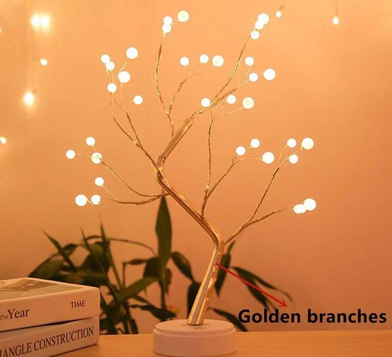 Golden Leaf Tree Lamp -