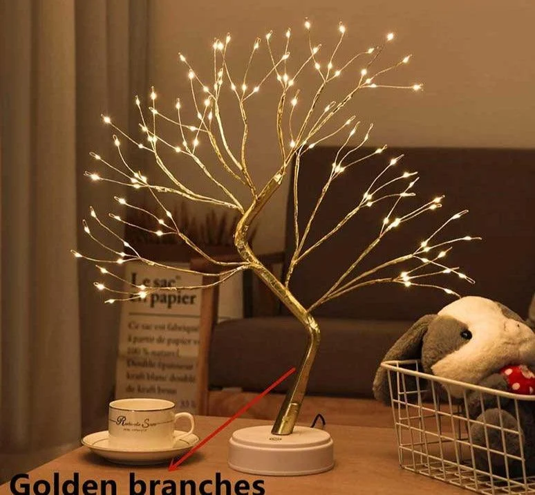 Golden Leaf Tree Lamp -