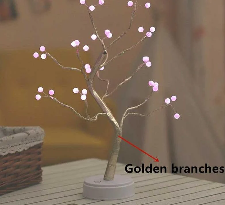 Golden Leaf Tree Lamp -