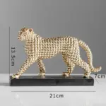 Golden Leopard Cheetah Statue Resin