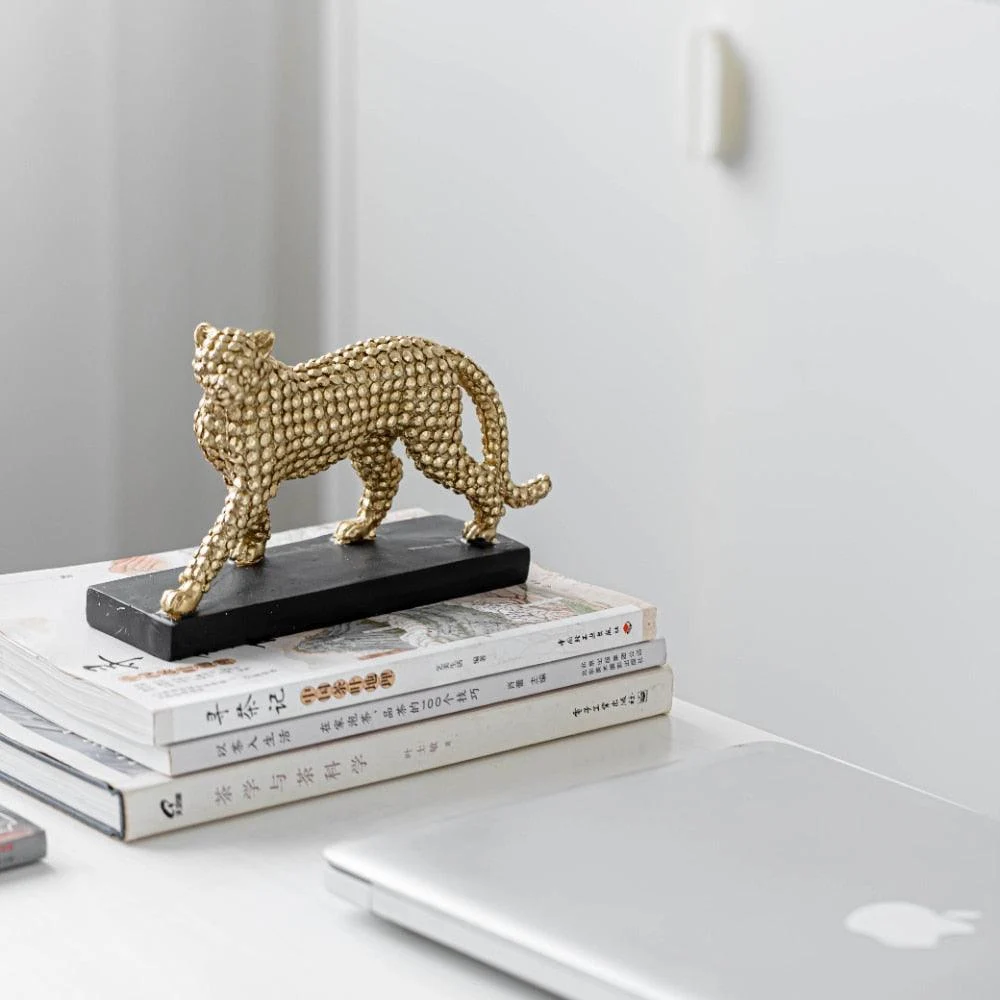 Golden Leopard Cheetah  Statue Resin -