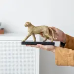 Golden Leopard Cheetah Statue Resin