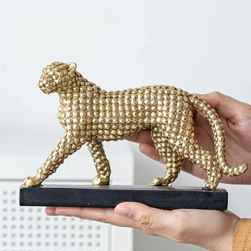 Golden Leopard Cheetah  Statue Resin -