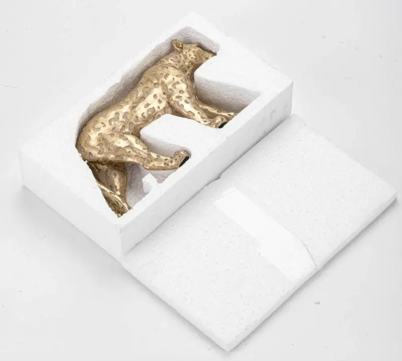 Golden Leopard Cheetah Statue Resin