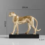 Golden Leopard Cheetah Statue Resin