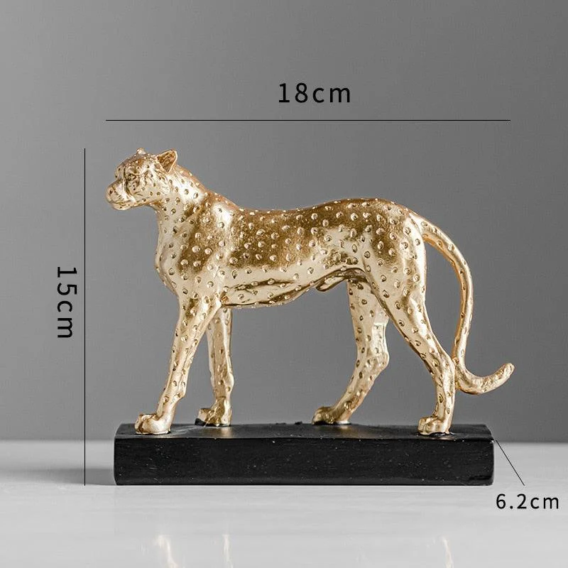 Golden Leopard Cheetah  Statue Resin -