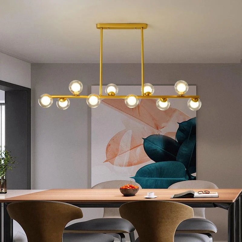 Golden Lighting Nordic Contemporary Pendant Glass Chandelier Hanging Lamp Dining Decor -