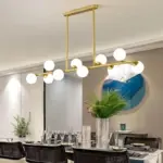 Golden Lighting Nordic Contemporary Pendant Glass Chandelier Hanging Lamp Dining Decor