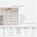 Golden Lighting Nordic Contemporary Pendant Glass Chandelier Hanging Lamp Dining Decor