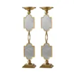 Golden Mirror Brass Candlestick Set of 2