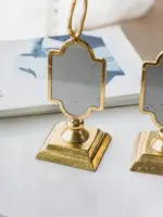 Golden Mirror Brass Candlestick Set of 2
