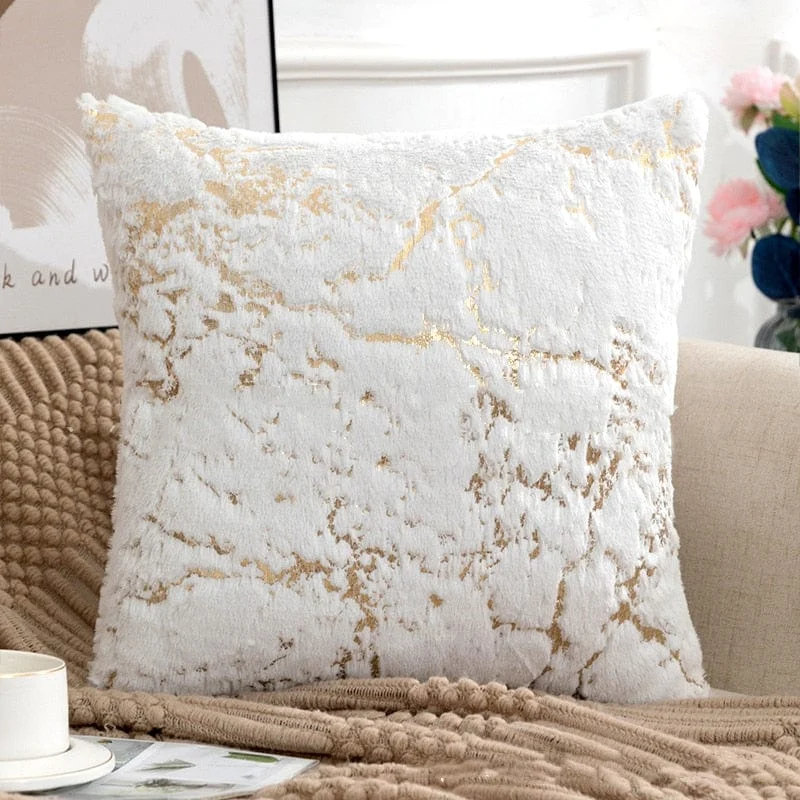 Golden Plush Pillow Cover -  - #tag1#