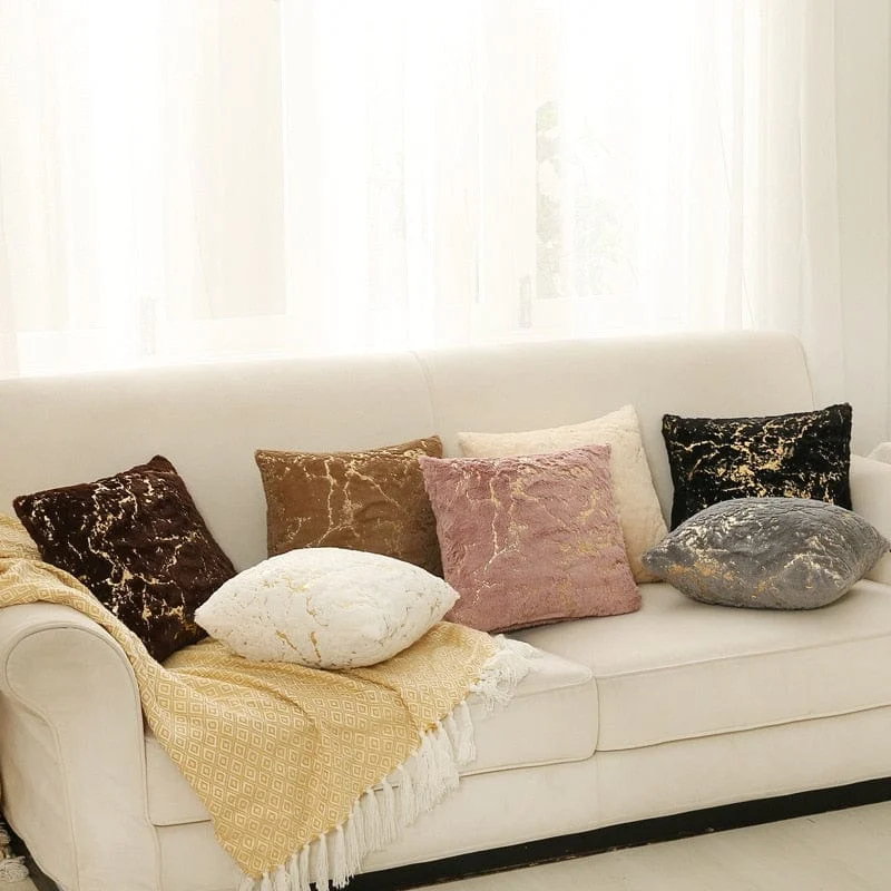 Golden Plush Pillow Cover -  - #tag1#
