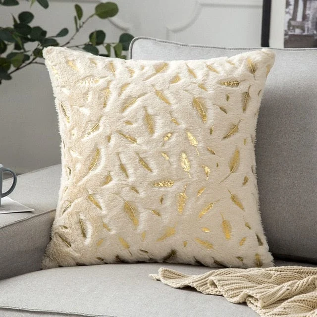 Golden Plush Pillow Cover -  - #tag1#