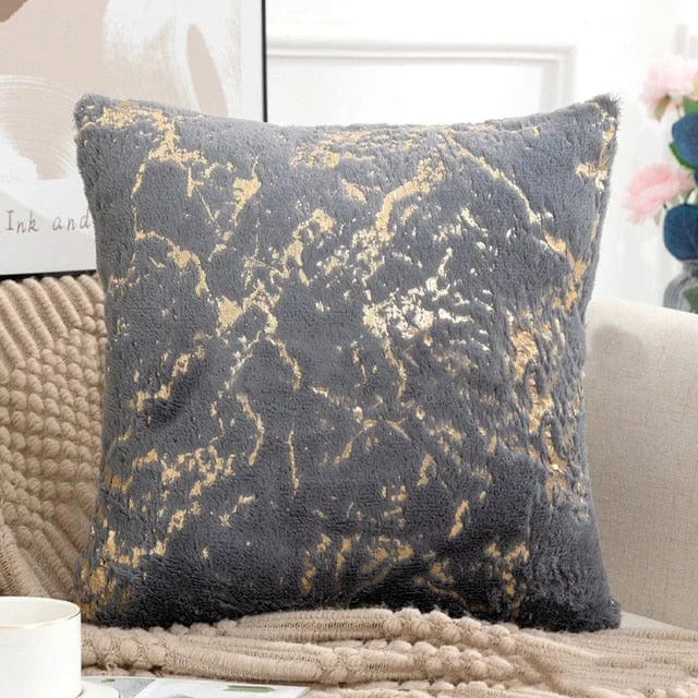 Golden Plush Pillow Cover -  - #tag1#
