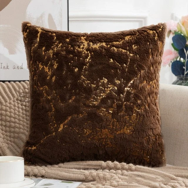 Golden Plush Pillow Cover -  - #tag1#