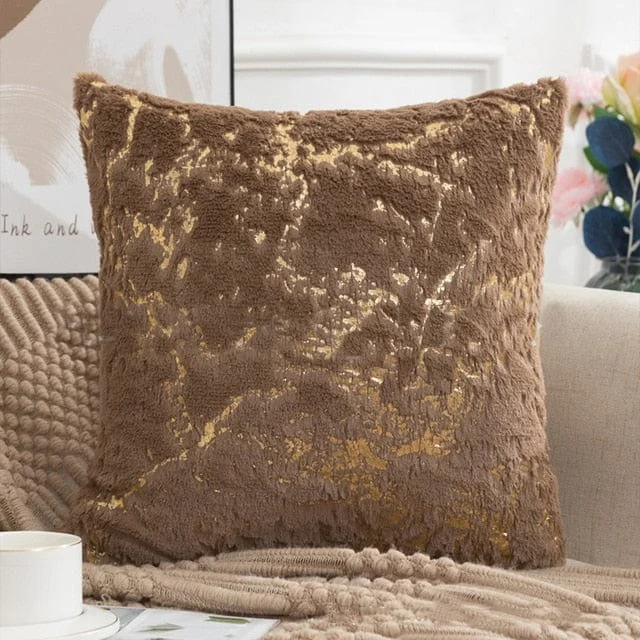 Golden Plush Pillow Cover -  - #tag1#
