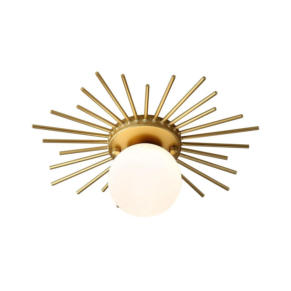 Golden Spherical Ceiling Lamp with Frosted Glass -  - #tag1#