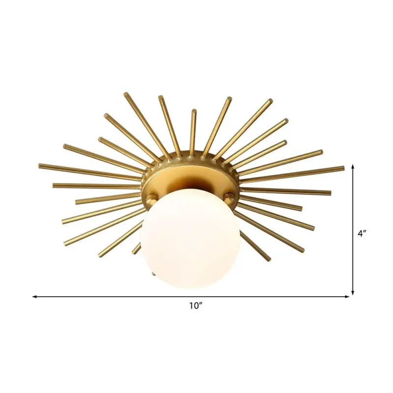 Golden Spherical Ceiling Lamp with Frosted Glass tag1
